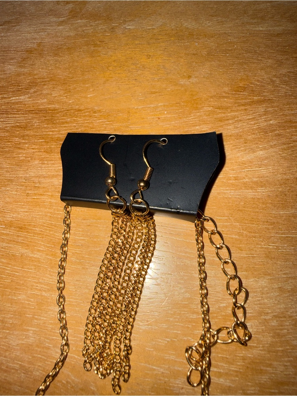 Gold Chain Necklace with Purple Flower Accent - Picture 3 of 3